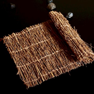西餐廳餐茶墊純手工編織天然竹子繩子餐墊茶席竹簾壽司卷簾竹絲墊