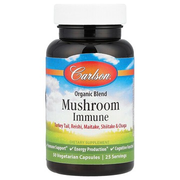 Carlson, 有機混合蘑菇機體抵抗幫助、50 粒素食膠囊
