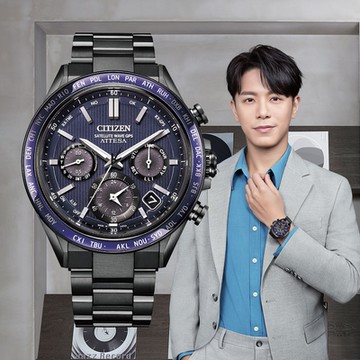 CITIZEN星辰 GENTS GPS 韋禮安廣告款紺星鈦金屬衛星對時男錶-CC4059-64L-44.6mm