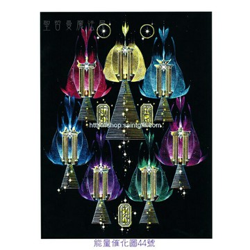 正版 Bryan De Flores 能量催化圖A44號- 默基瑟德火焰的黃金七神廟~靈性成長與力量(靈性成長/默基瑟德)