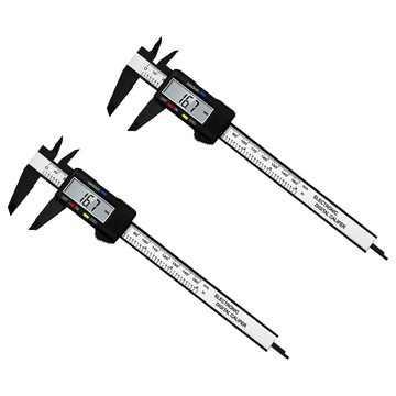 電子游標卡尺 Set 2個  碳纖維+ABS材質  24*7.5cm  含1.5V鈕扣電池  1組