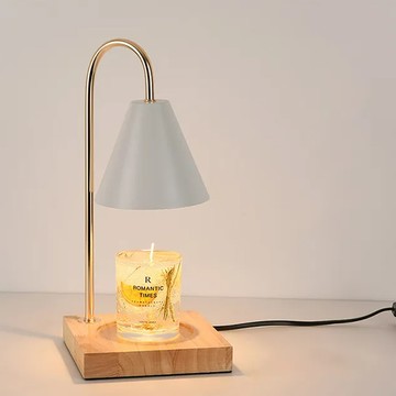 原木融蠟燈 定時+調光款 15*15*38cm 金屬+原木  白色