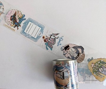 PET膠帶#24  /  5公分 帶離型紙+白墨 亮面透明