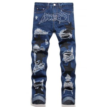 破洞小眾設計秋季朋克風牛仔褲