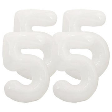 六分埔禮品 32吋 數字5氣球 生日派對裝飾  白色  4個