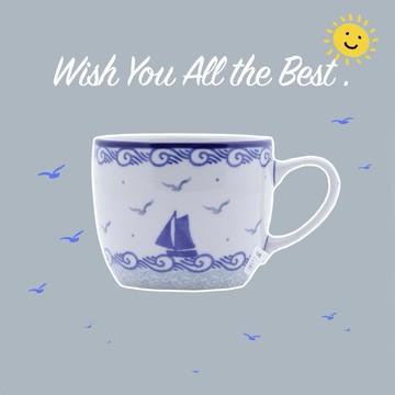 [快速出貨] 波波一方 手工波蘭陶 禮物包裝  馬克杯-170ml-帆事順利