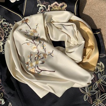 虧本促銷蘇州刺繡蘇繡真絲圍巾喜上眉梢出國禮品長女絲巾蘇州特產