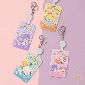 三麗鷗｜拼貼風伸縮滑蓋證件套 大耳狗 布丁狗 美樂蒂 帕恰狗 酷洛米 證件夾套 票卡 識別證 辦公用品 BF201