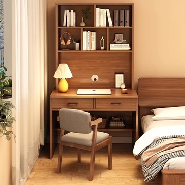 免運  書桌書架一體桌 小戶型書桌書架一體桌家用成人電腦桌臥室學生學習桌寫字臺桌子