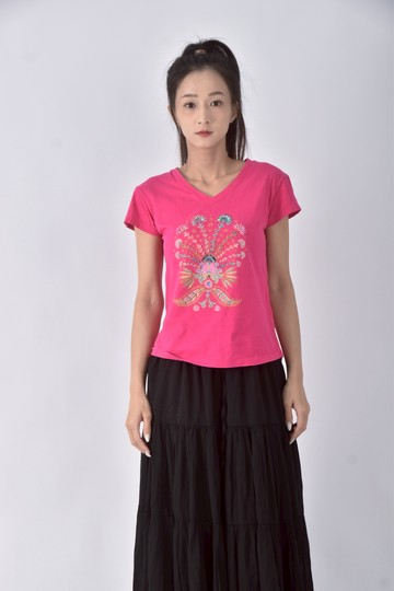 (S) sema棉質純棉粉色短袖上衣