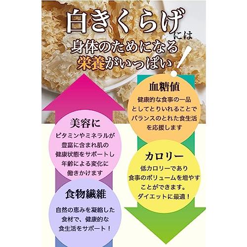 白きくらげ 大容量100g 無農薬ハウス栽培 乾燥白きくらげ(100グラム単品)