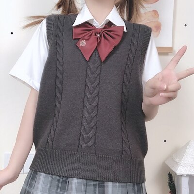 スクールベスト ニット セーター 春 夏 秋 冬 ネイビー 女子高生 制服