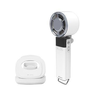 LaPO沁冷多功能三用風扇-含夾式風扇充電座 白色 LF03-WH＋FS-02-WH_廠商直送