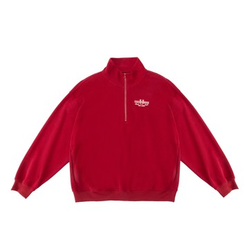 CONVERSE YOTH NOVELTY HALF ZIP FLEECE TOP RED 男女 半開襟上衣 UCJ392-B35