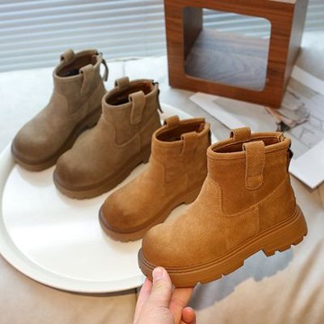 兒童仿麂皮短靴 童鞋 靴子 鞋子 中性款 男童 女童 兒童 童鞋 橘魔法 現貨 【BB8952】