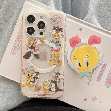 磁吸支架適用oppoA3eno10/4se手機殼findx7/5pro可愛黃色崔弟鳥傻大貓A56/32/a57新品女款K11x/97/93s軟套8