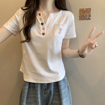 【PING'S🌞】立體 微辣上衣 上衣韓系 短版上衣 日系女裝 上衣女短袖 夏天女上衣 修身上衣 夏天服飾 顯瘦上衣