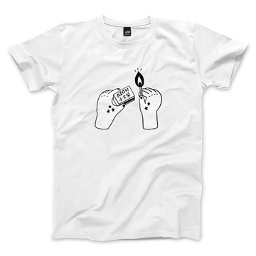 我是你的小火柴 - 白 - 黑線 -  中性版T恤