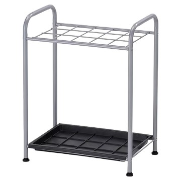 Useful Design 悠室屋家居 Easy15格雨傘架 台灣製造 分格置放 附集水盤 DIY組裝  48 x 29 x 61cm  1個  灰色 + 黑色