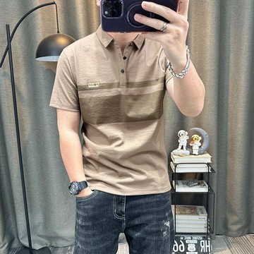 男士大尺碼POLO衫 商務休閒短袖上衣 短袖衫男士26夏季新款薄款棉麻翻領半袖修身體恤衫男裝上衣0809