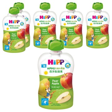 HiPP 喜寶 生機水果趣 西洋梨蘋果 4個月以上  100g  6包