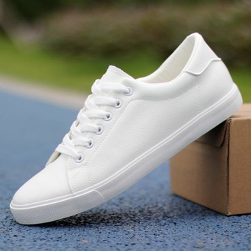 西裝小白鞋男春季百搭潮流純白鞋子夏季透氣白色運動休閑板鞋白鞋