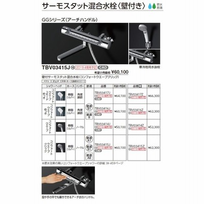 TOTO 浴室用水栓金具 【TBV03417Z】 GGシリーズ(アーチハンドル) 壁付