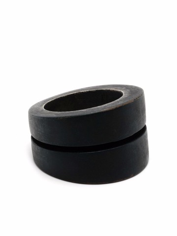 Parts of Four - Crevice wide ring - unisex - Bronze/Sterling Silver - 11 - Black