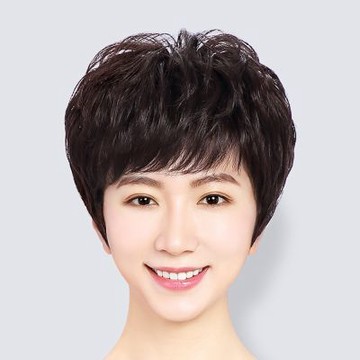 [米蘭精品] 現貨秒發 女假髮整頂真髮短假髮透氣假髮片輕量免打理隱形增髮整頂假髮-紋理燙捲髮2色74ea9