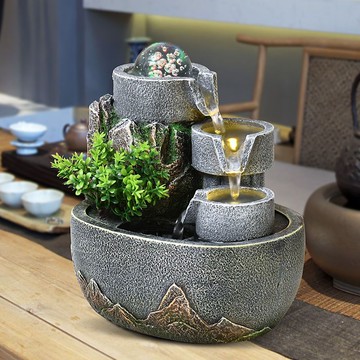 免運 公司貨 招財流水擺件 石來運轉擺件 流水生財擺件循環水招財風水輪室內噴泉辦公室桌面擺設開業送禮品