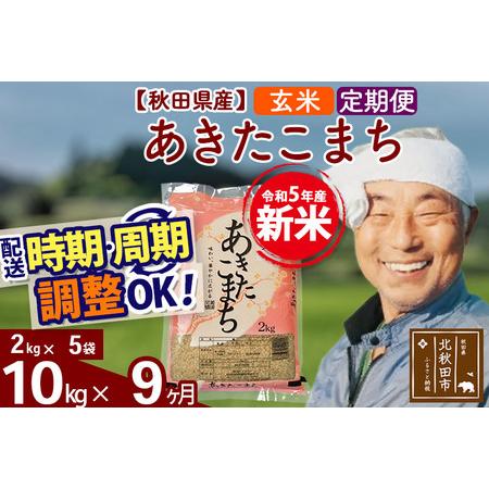 ふるさと納税 《定期便9ヶ月》＜新米＞秋田県産 あきたこまち 10kg(2kg小分け袋) 令和5年産 配送時期選べる 隔月お届けOK お米 おおも.. 秋田県北秋田市