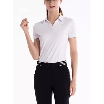 PGM高爾夫褲子女新品春夏短袖T恤小V領高腰微喇長褲透氣顯瘦修身