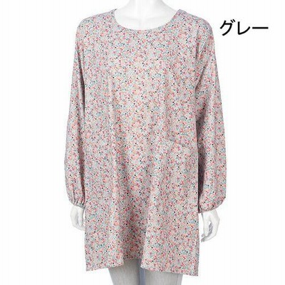 エプロン 割烹着 かっぽう着 コールテンプリント 背ゴム  122-107