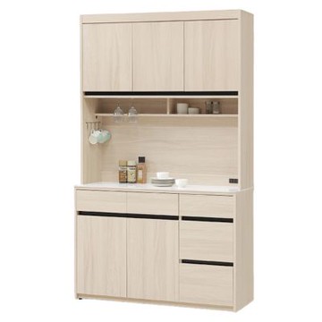 文創集 波可4尺岩板高餐櫃組合(內含插座)-121x40x203cm免組