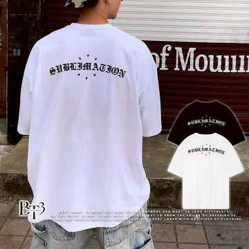 【BT3🇰🇷美式哥德字】短T 五分袖 素T 寬鬆上衣 情侶裝 短袖男 短袖女 短袖 寬鬆短袖 T恤【FM01】