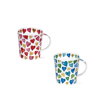 【Dunoon】心心相印骨瓷馬克杯對杯-320ml 新婚送禮 情侶禮物 結婚禮物 送禮推薦 週年禮物 茶杯 咖啡杯 對杯組合