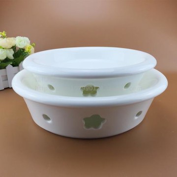 酒店陶瓷餐飲大魚盤子湯盤湯鍋配爐座可加熱保溫餐具圓形梅花爐