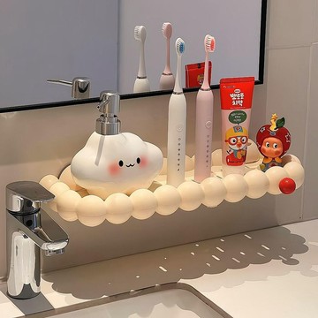 🚿 【吸盤免打孔衛生間置物架】 浴室牆上洗漱台收納架 多功能家用瀝水角架｜強力吸附瓷磚玻璃 免鑽免釘承重強｜通風瀝水防黴