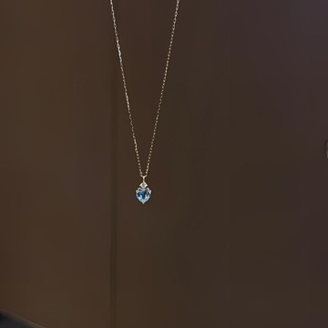 免運🏆Jusong Klein鈦鋼項鏈 藍眼淚愛心項鏈輕奢小衆設計感甜美鎖骨鏈吊墜 設計 質感 項鍊 項鏈 鎖骨鍊 頸鍊