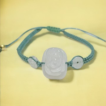 【願‧平安】冰種翡翠花編織手鍊 |天然緬甸翡翠A貨|送禮