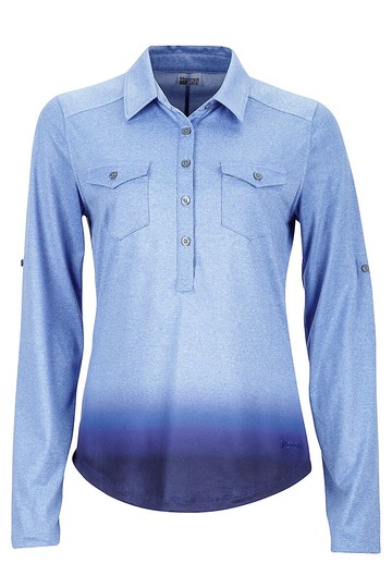 ├登山樂┤美國 Marmot W Allie 防曬快乾長袖襯衫-Dusty Denim # 58930-1721