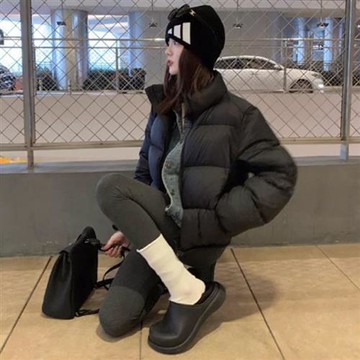 【巴黎精品】羽絨棉外套夾棉夾克-簡潔有力寒冬必備女外套2色w1ag36