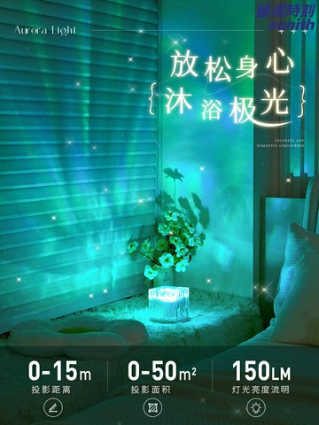 【星空極光】投影燈 氛圍燈 星空燈 小夜燈 臥室燈 情調燈 水波紋投影 七彩漸變 聲控遙控 助眠浪漫神器 臥室床頭裝飾