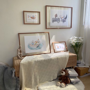 【微瑕特惠】【福利品】胡桃棕色－透明懸浮畫框組合 - 療癒組合/