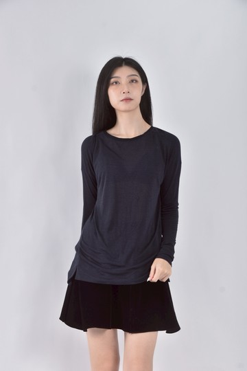 (L) vince藍色長袖上衣