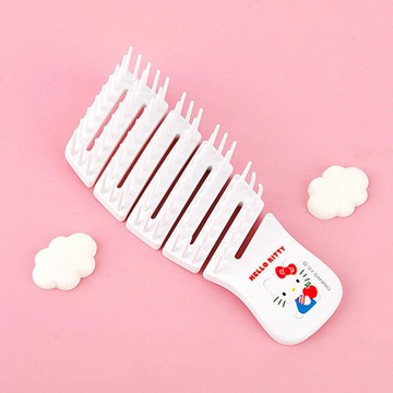 韓國配件連線 - 迷你鏤空造型梳-卡通人物凱蒂貓-白 (12.5x4.4x3cm)