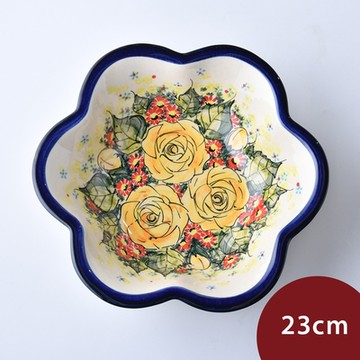 波蘭陶 繁花逸麗系列 花型深盤 造型盤 陶瓷盤 菜盤 水果盤 沙拉盤 23cm 波蘭手工製