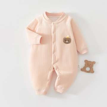 嬰兒衣服春秋冬款寶寶40克薄棉連體衣冬裝新生兒夾棉哈衣純棉洋氣鑫弘-萌寶童裝可開發票