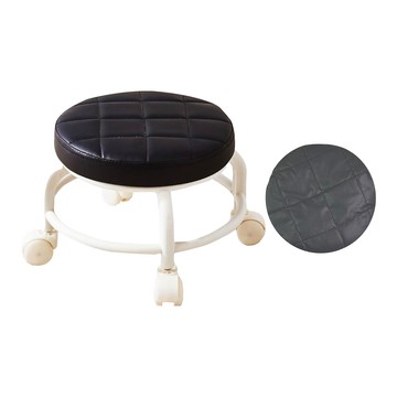 圓凳 滑輪矮凳 360°可移動滾輪 防水耐用 寬大椅面  黑色  1組