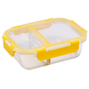 Corelle Brands 康寧餐具 Snapware 可拆扣分隔玻璃保鮮盒  黃色 620ml  1個